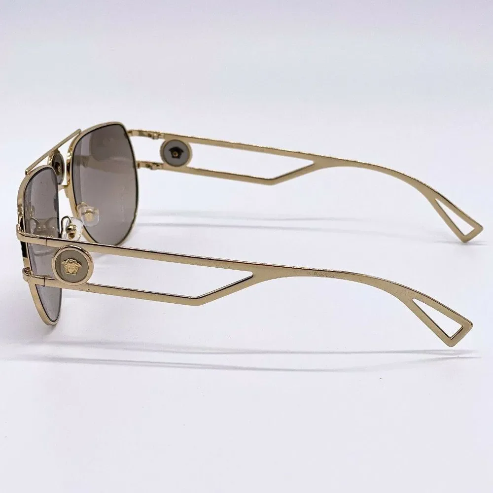 New Versace Gold Aviator Unisex Sunglasses